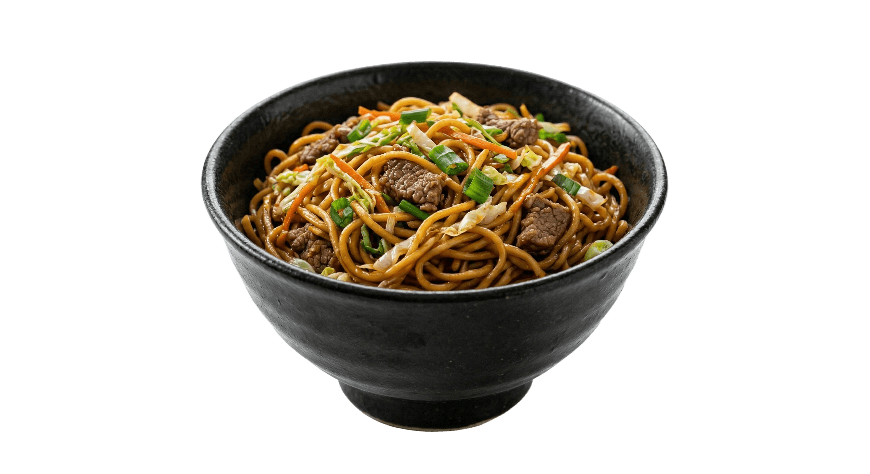 Macarrão chow mein servido no Osakaya, Bela Vista, perto do Shopping Pátio Paulista.